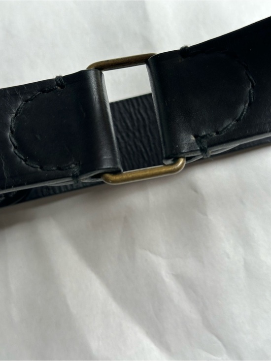 Lanvin Black Leather Men\'s Belt with Brushed Metal Buckle main image 4